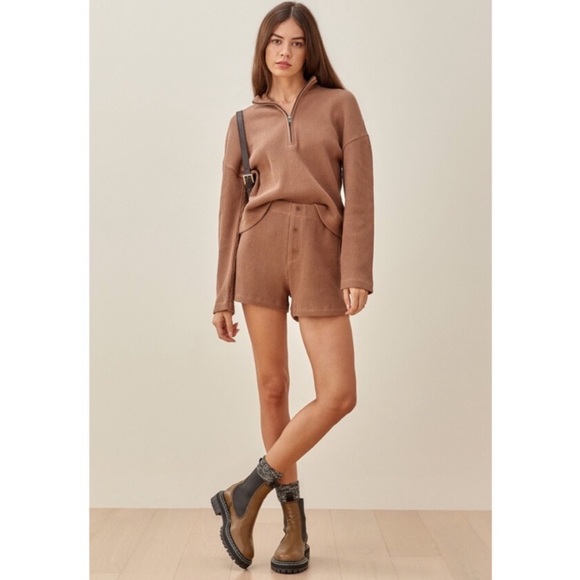 Reformation Waffle Half Zip & Dixon Short Set - Picture 1 of 10